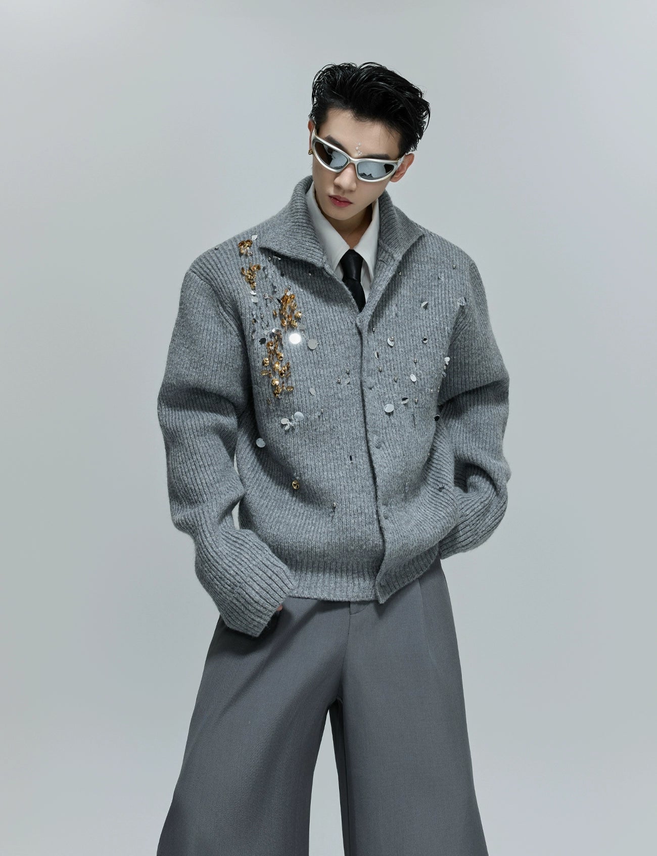 French Sequin Fashion Knitted Sweater
