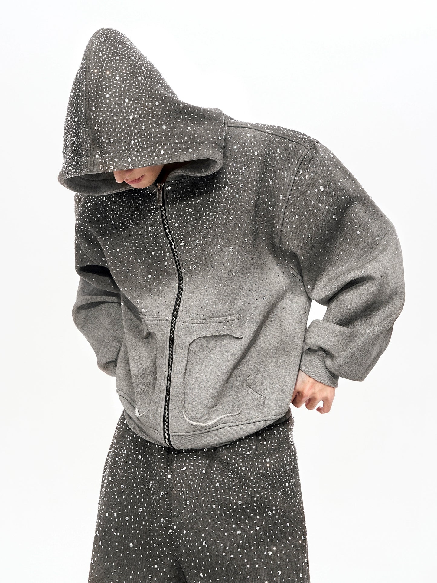 【25s Nov.】Stellar Rhinestone Thick Hooded Sweatshirt/Pants