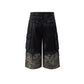 【25s Jul.】Stitching Camouflage Denim Shorts