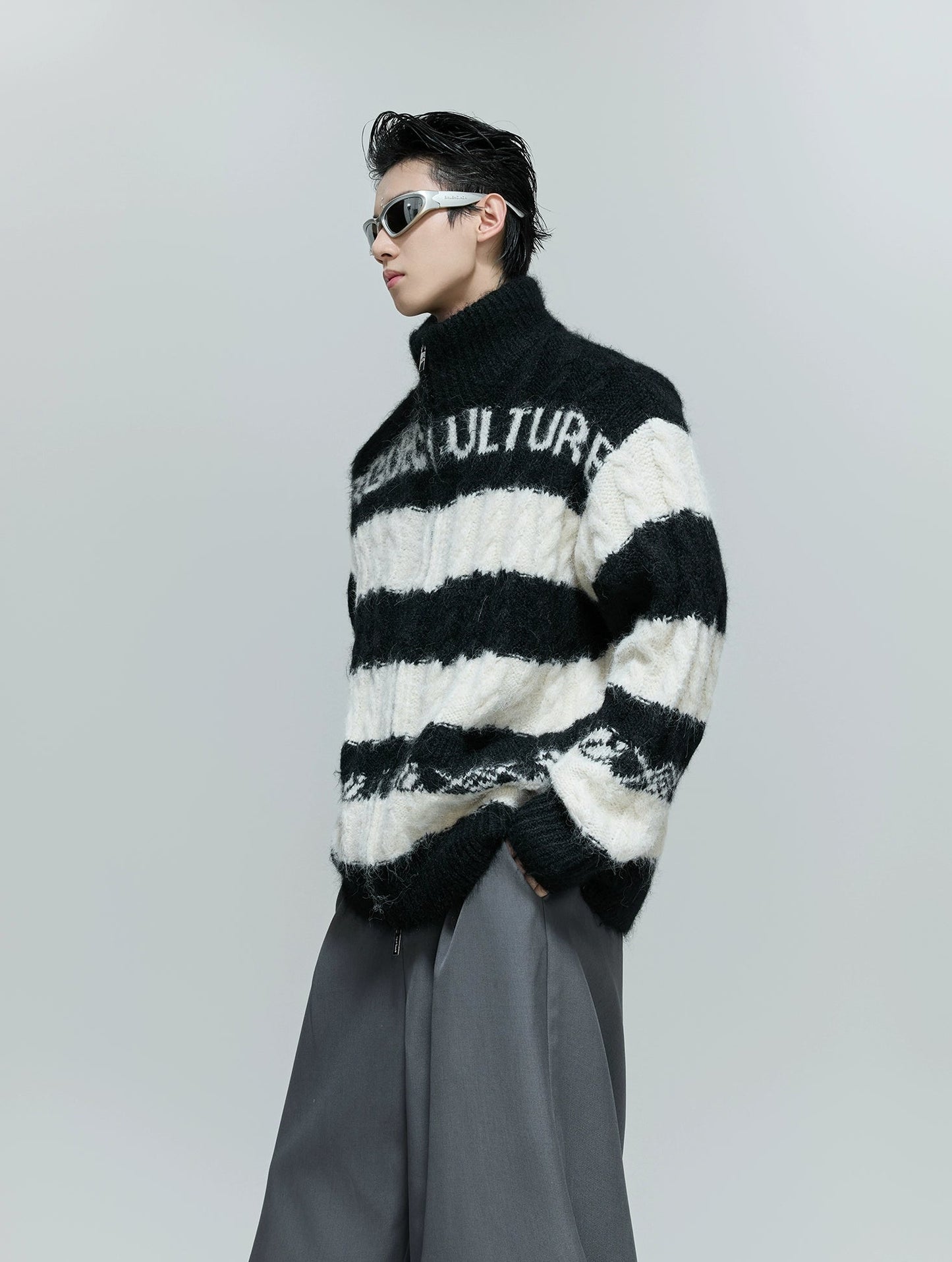 【25s Nov.】Color-blocked Chunky Knit Sweater