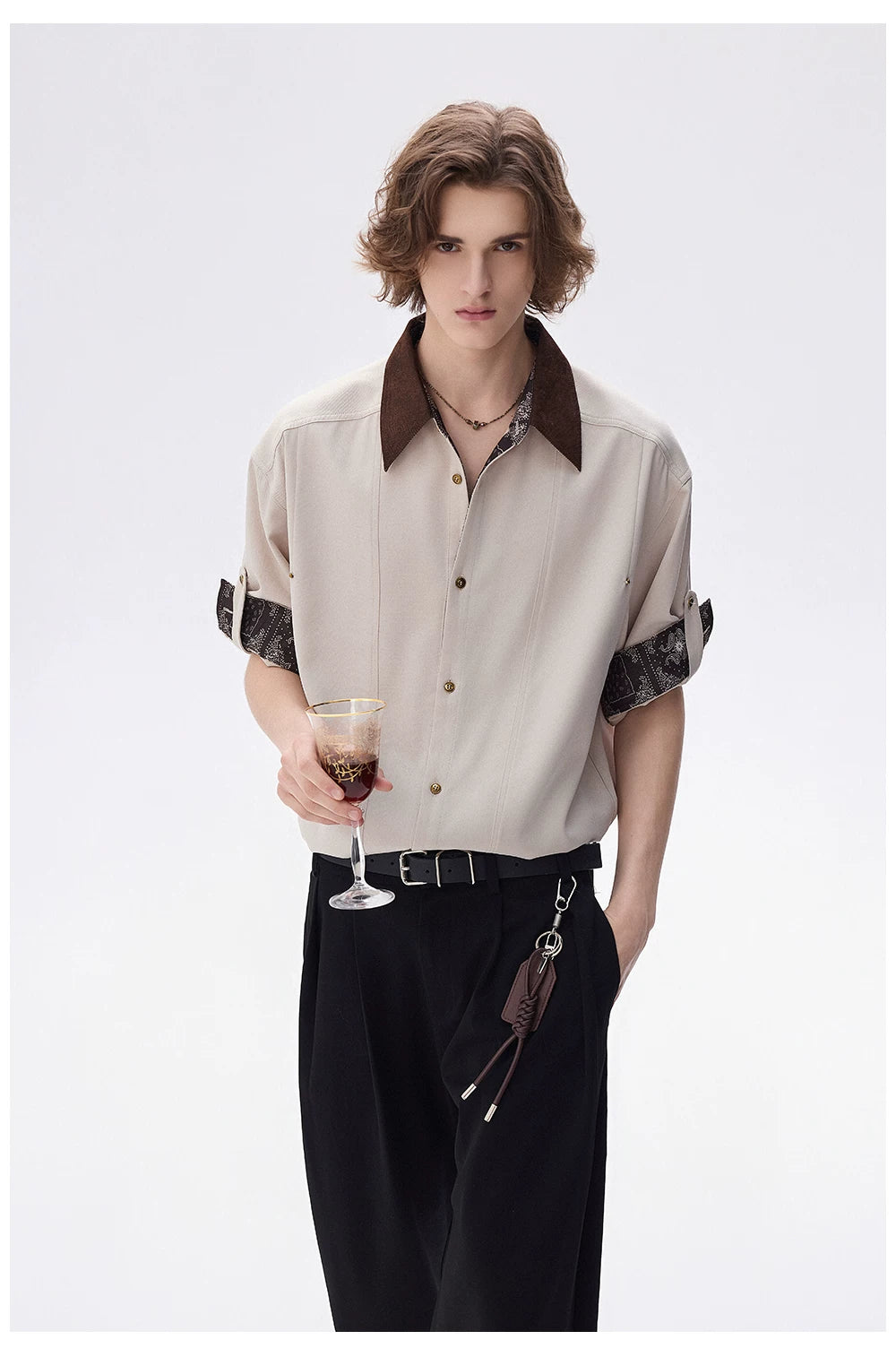 Vintage Contrast Denim Panel Shirt