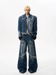 【25s Oct.】Deconstructed and Reconstructed Rivet Design Jeans