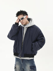 【25s Jul.】Bomber-Style Pilot Jacket with Turn-Down Collar