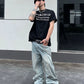 【25s Jun.】Vintage Vertical Stripe Distressed Jeans