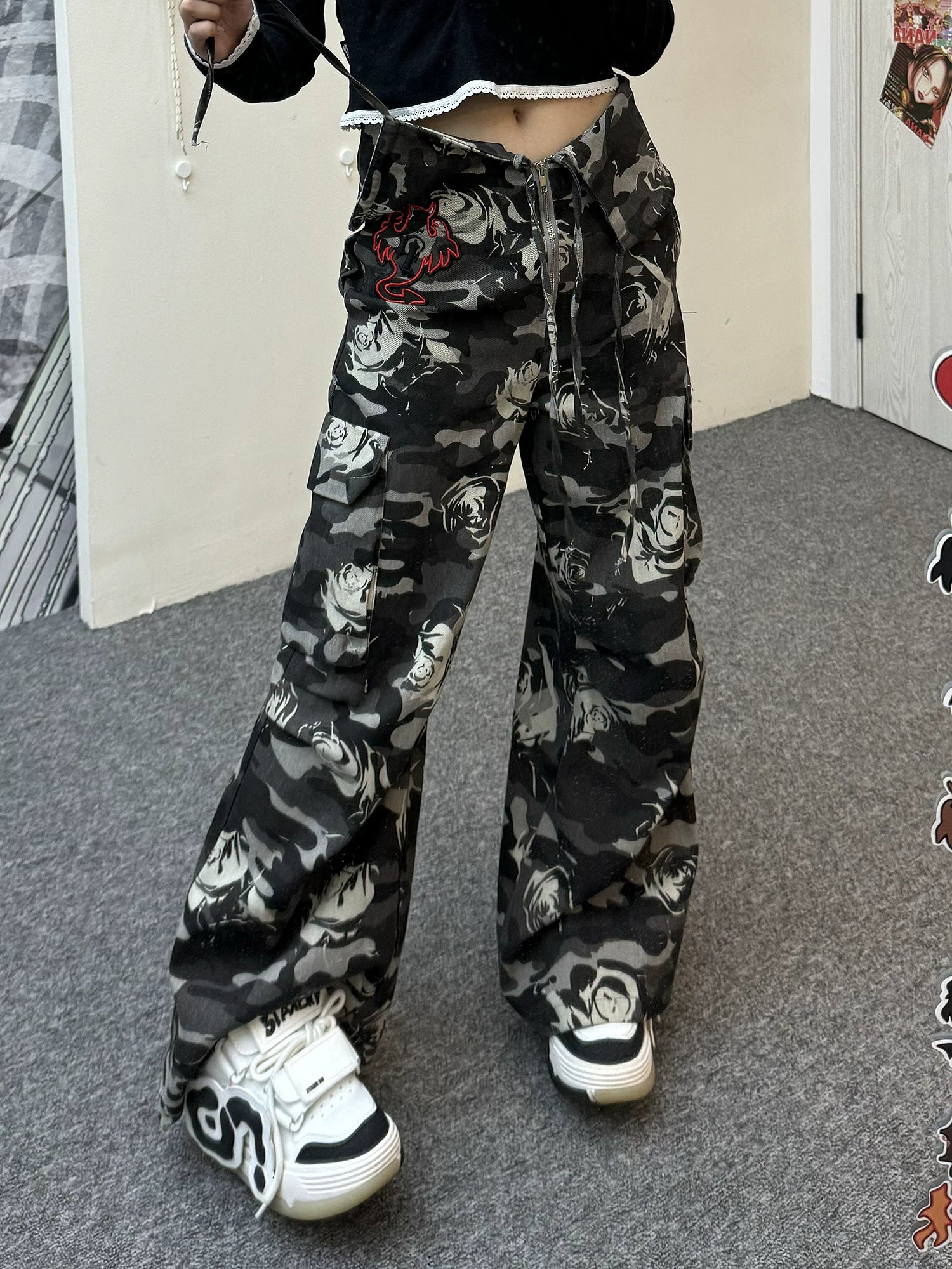 【26s Apr.】Ghost Rose Camo Cargo Pants