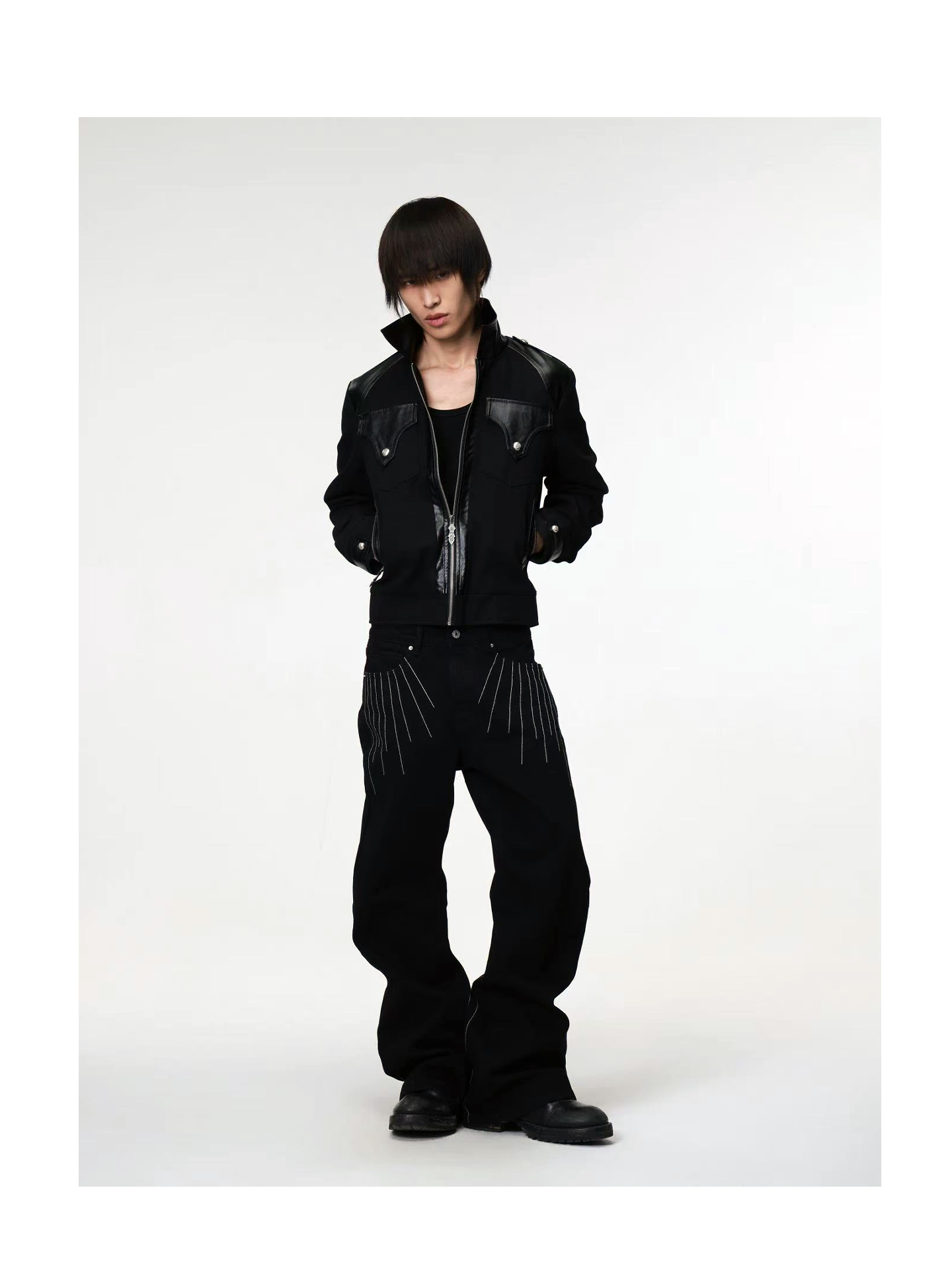 14 oz Washed Black Scimitar Jeans