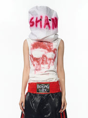 【25s Jul.】Mock Neck Slim Fit Printed Sleeveless Tee