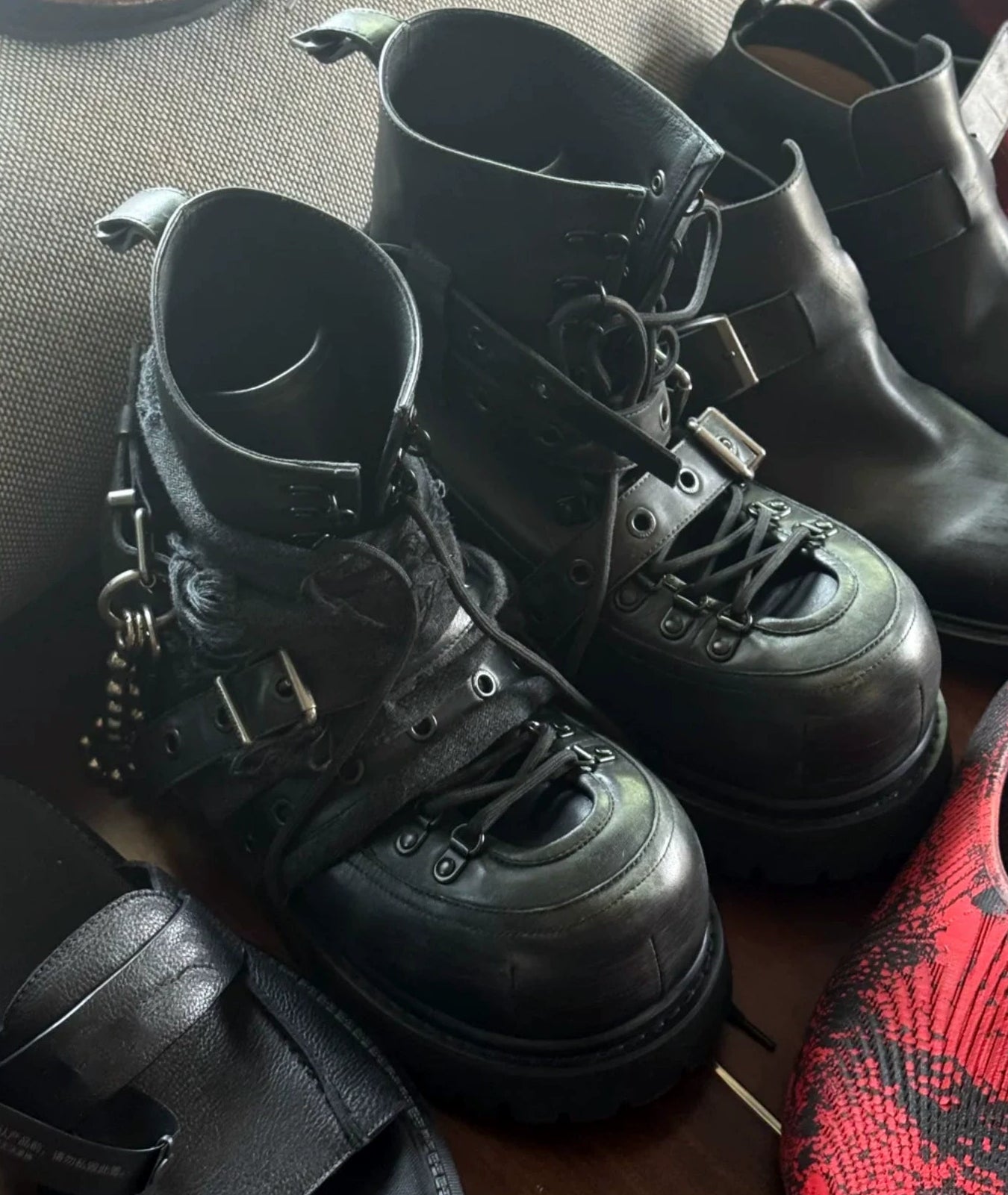 Industrial Platform Combat Ankle Boots