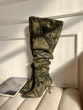 Dead Branches Camouflage Long High-heeled Boots