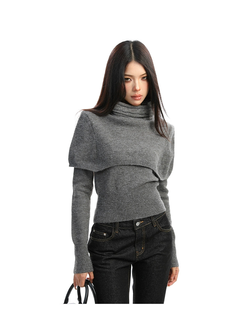 【25s Dec.】Detachable Cape Shawl Sweater