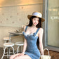 【25s Aug.】Denim Strapless Bodycon Mini Dress