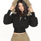 【25s Nov.】Detachable Fur Collar Hooded Short Jacket