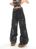 【25s May.】Washed Graffiti Pocket Denim Trousers