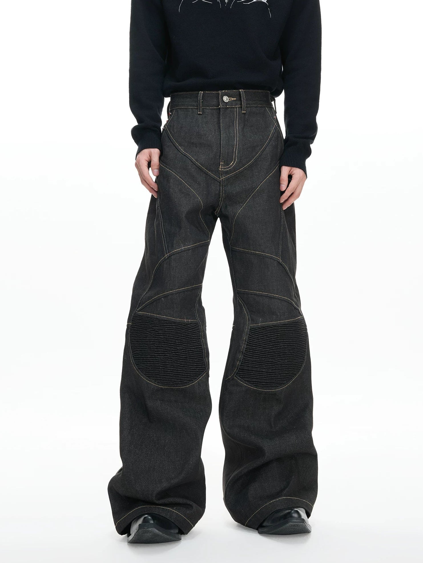 【26s Jan.】Hand-Stitched 14.5oz Raw Denim Knee-Panel Jeans
