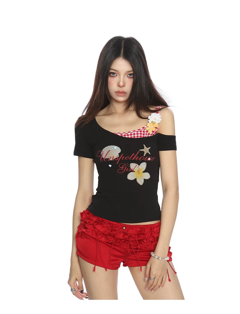 【26s Jan.】Resort-Style Plaid Layered Camisole Tee