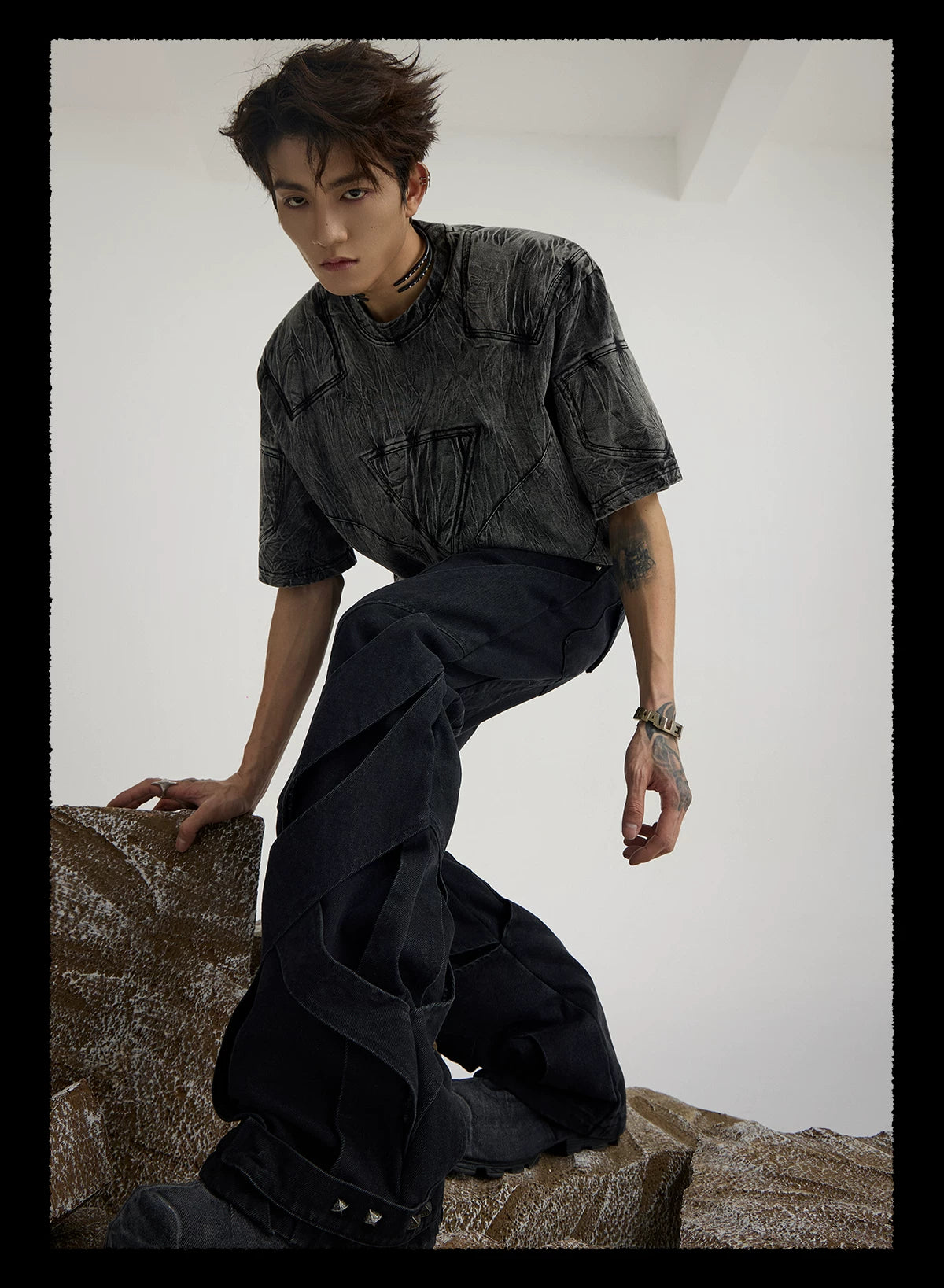 【26s Mar.】Deconstructed Washed Black Denim