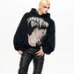 【25s Nov.】Batwing Sleeve Fang Sequined Letter Embroidered Hoodie