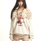【25s Sep.】Vintage Off-the-shoulder Fur Collar Sweatshirt
