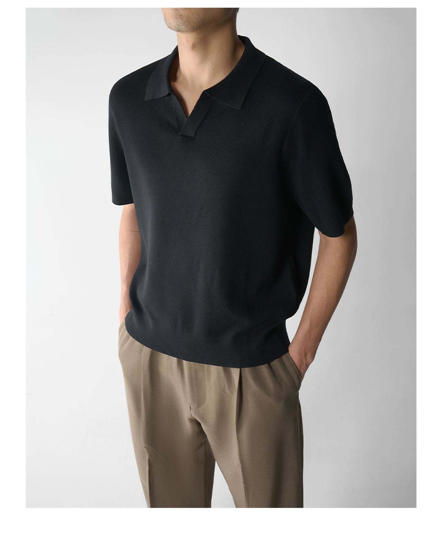 Ice Silk Knit Polo Shirt