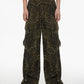 【25s Mar.】Vintage Multi-Pocket Loose Leopard Print Straight Pants