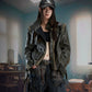 Deconstructed Patchwork Stand-up Collar Rubbed Distressed Jacket