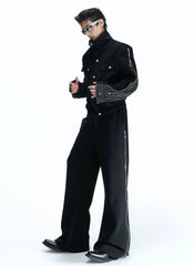 Striped Ribbon Layered Track Top / Pants