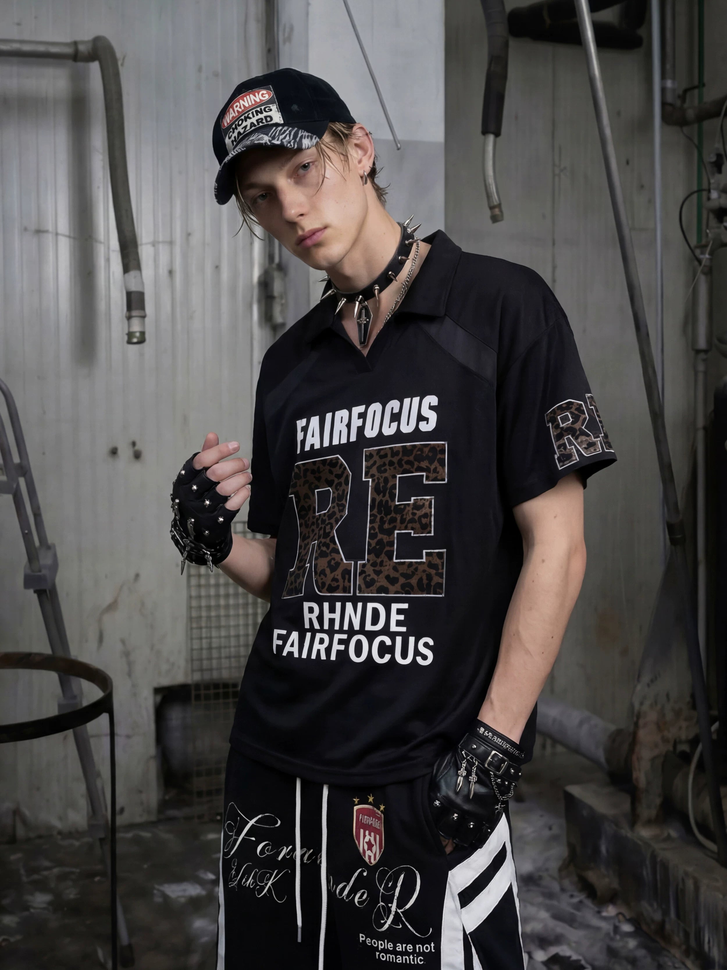Leopard Embroidered Polo Jersey Tee