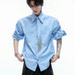 【25s Aug.】Tie-stitched Shoulder-padded Shirt