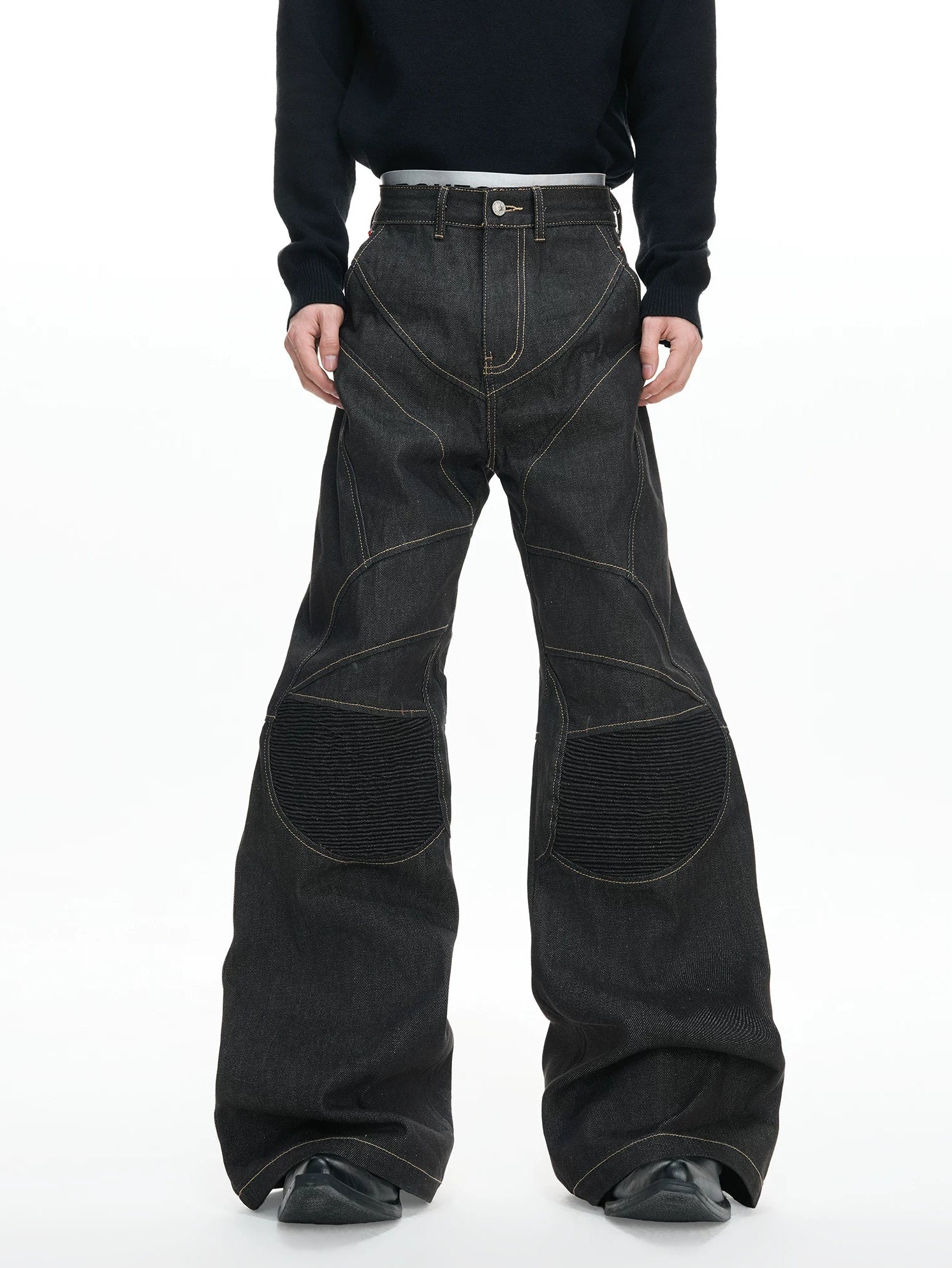 【26s Jan.】Hand-Stitched 14.5oz Raw Denim Knee-Panel Jeans