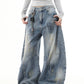 【25s Jul.】Vintage Dirty Distressed Graffiti Machete Jeans