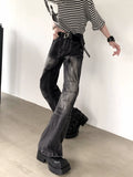 【25s Sep.】Vintage Pleated Lightning Pattern Jeans