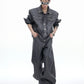 【25s Aug.】Pin Design Short Style Elegant Bright Lines Casual Jacket / Pants