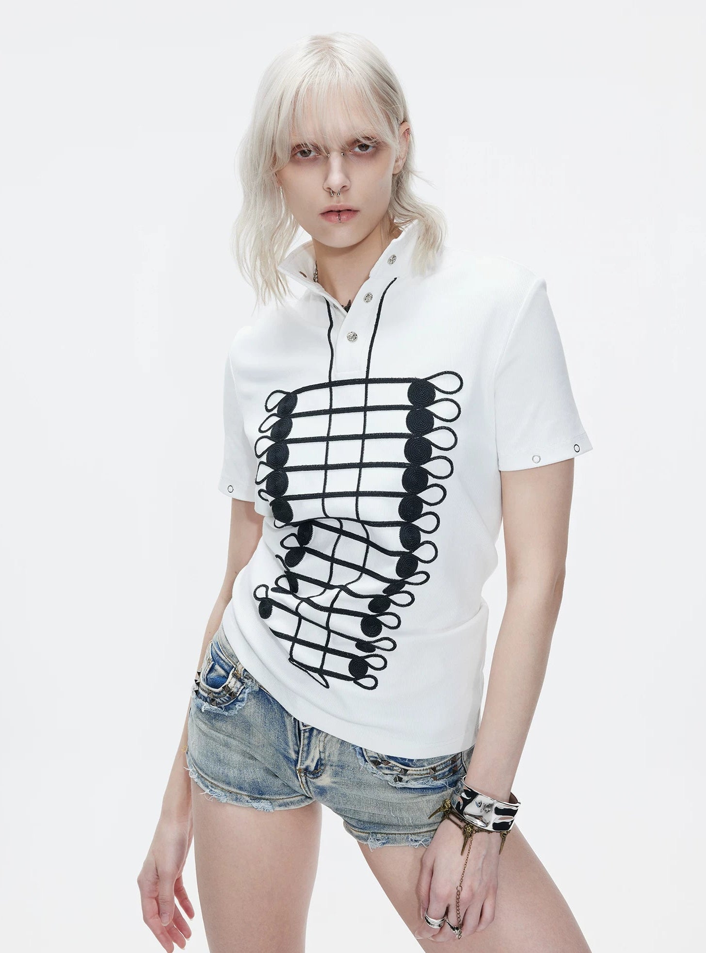 Napoleon Chain Embroidered Polo Tee
