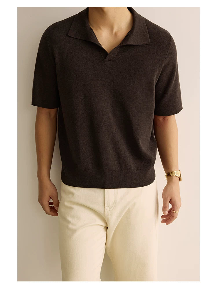 Ice Silk Knit Polo Shirt