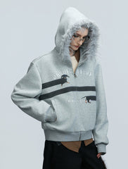 【25s Nov.】Elongated Dog* Vintage Fur Collar Hoodie