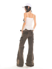 【25s Jun.】Washed Slim Flared Utility Jeans