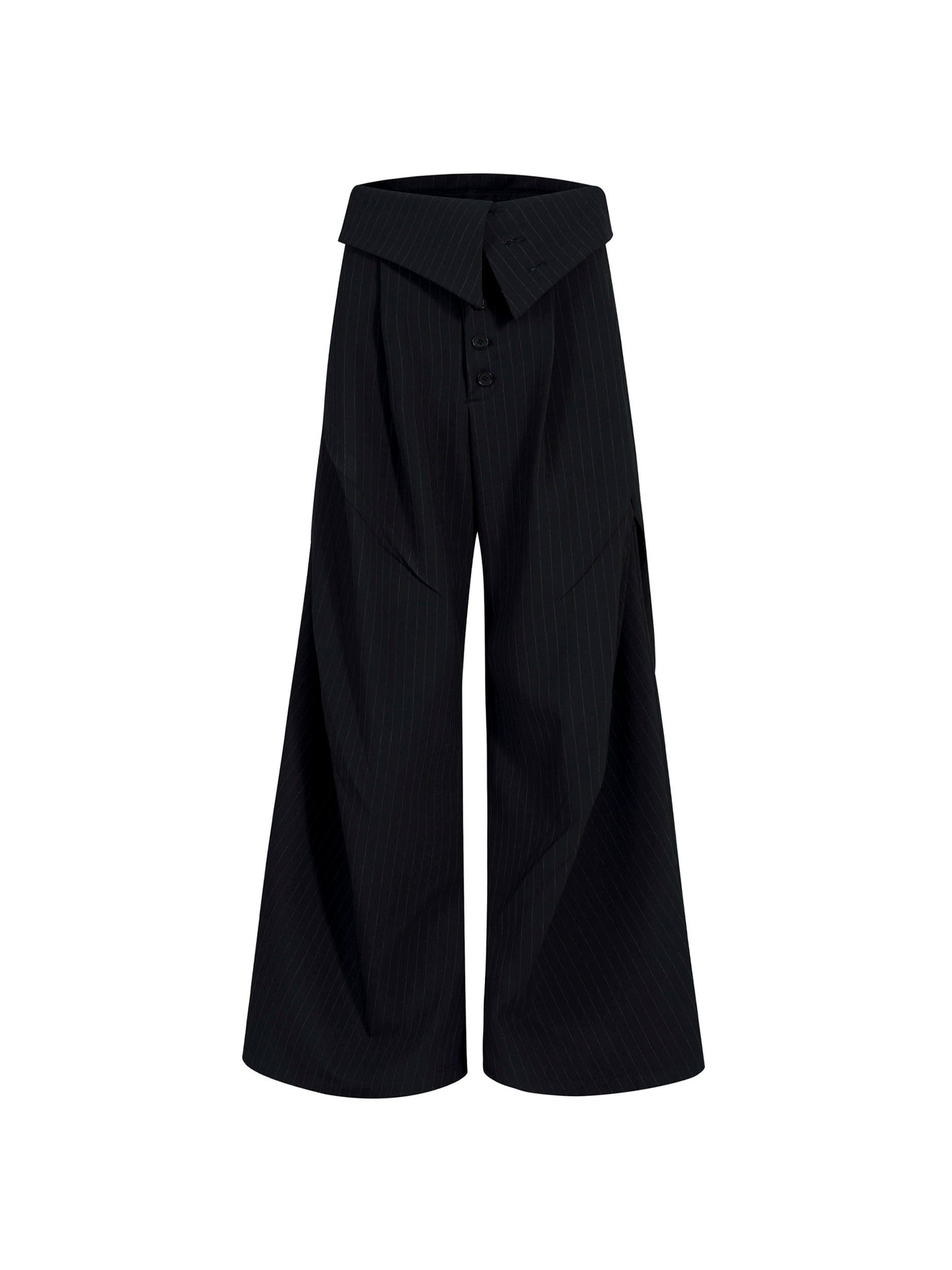 【25s Oct.】Foldable Waistband Vertical Striped Trousers
