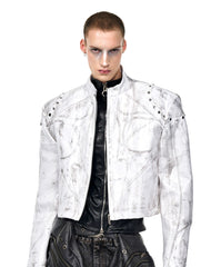 【25s Sep.】Cool Motorcycle Stand Collar Leather Jacket