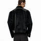 【25s Aug.】Metal-Panel Cropped Croc Leather Jacket