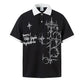 【25s Aug.】Gothic Print Polo Waffle Knit Short Sleeve