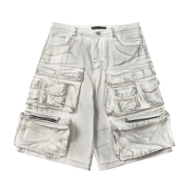 【25s Jul.】Washed Dirty-Dye Utility Shorts