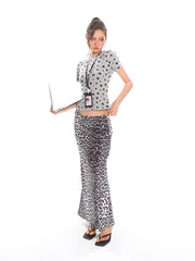 【25s Apr.】Leopard Print Fishtail Hip Skirt