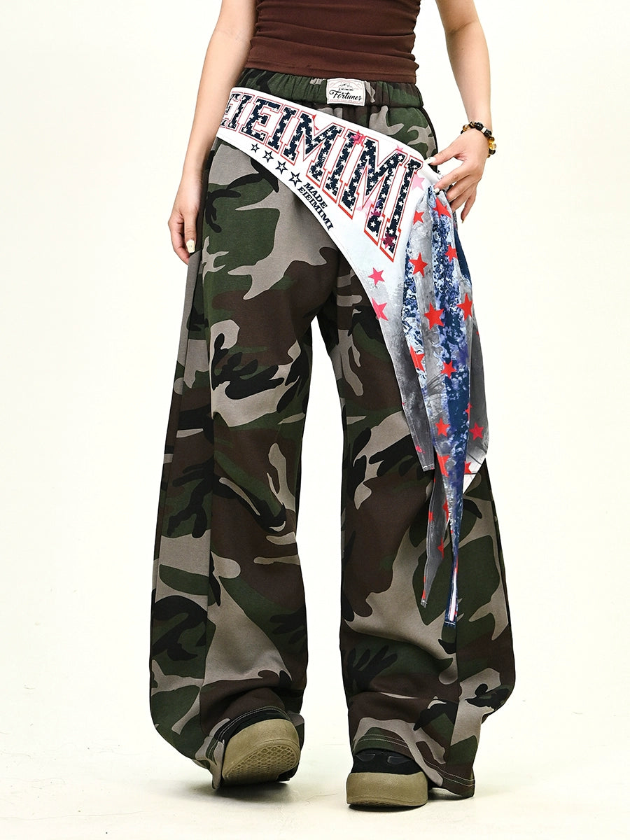 【25s Aug.】Detachable Panel Camo Wide-Leg Trousers