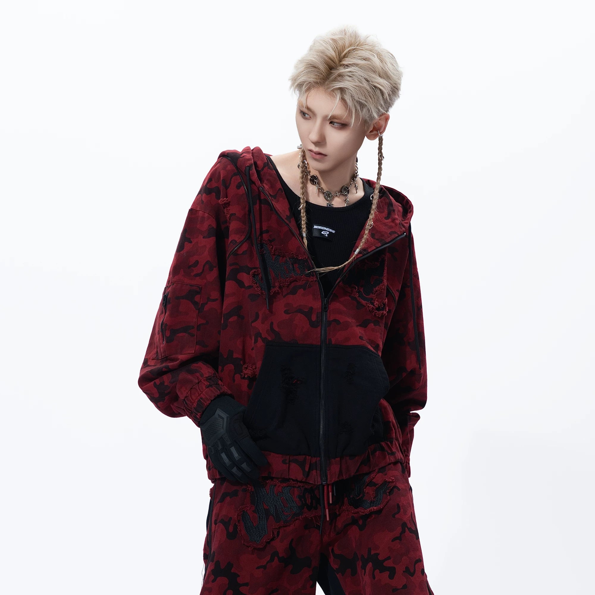 【26s Mar.】Red Camo Double-Waist Wide Jacket / Pants