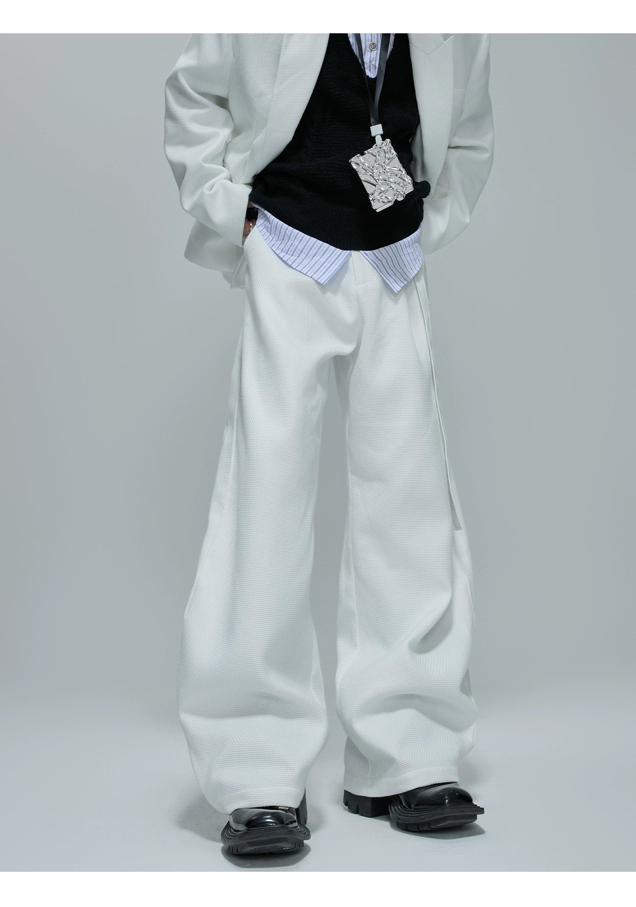 【25s Oct.】Elegant Pearl Honeycomb Design Suit Jacket/Pants