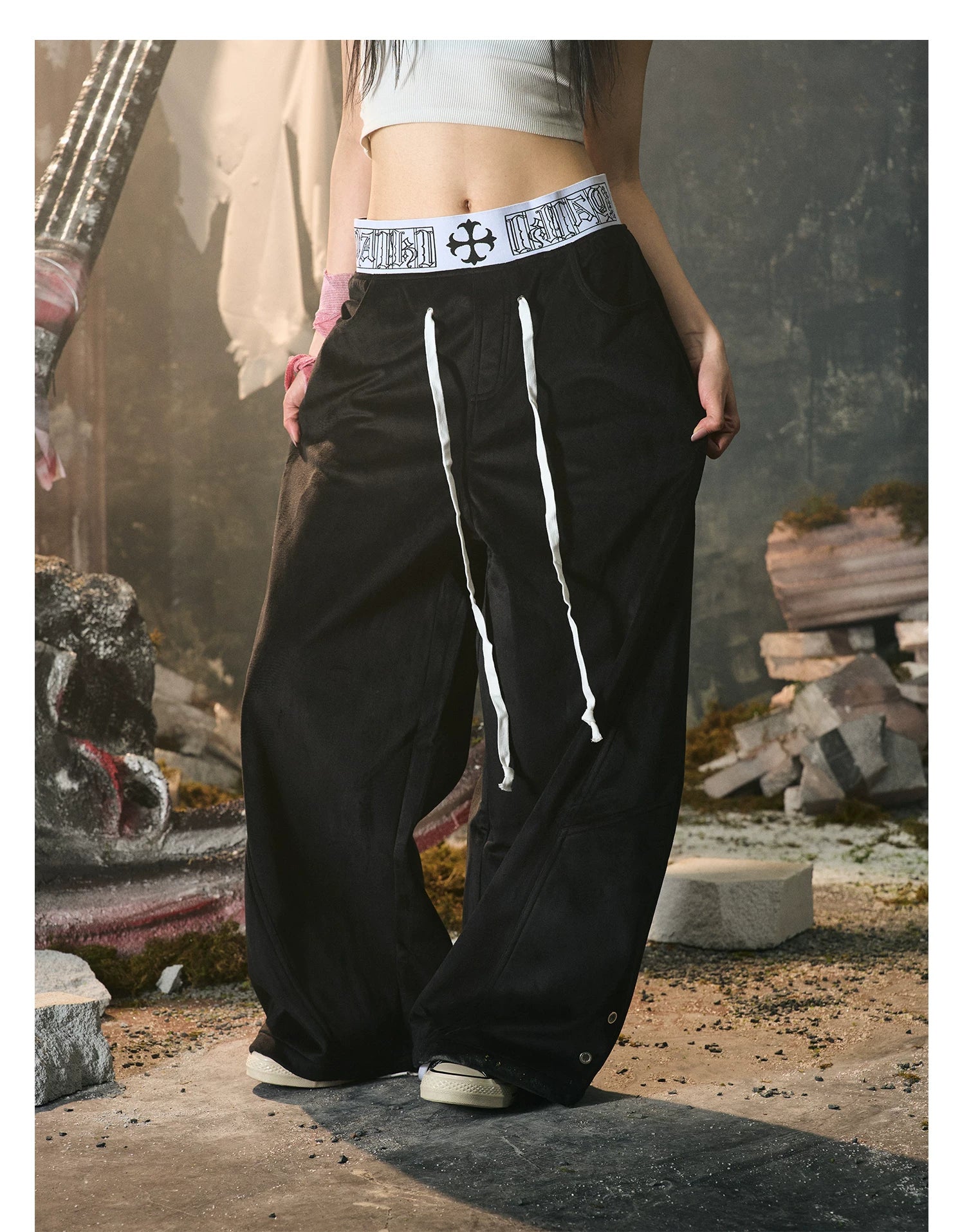 【26s Jan.】Boxing Velvet Curved Wide-Leg Denim Pants