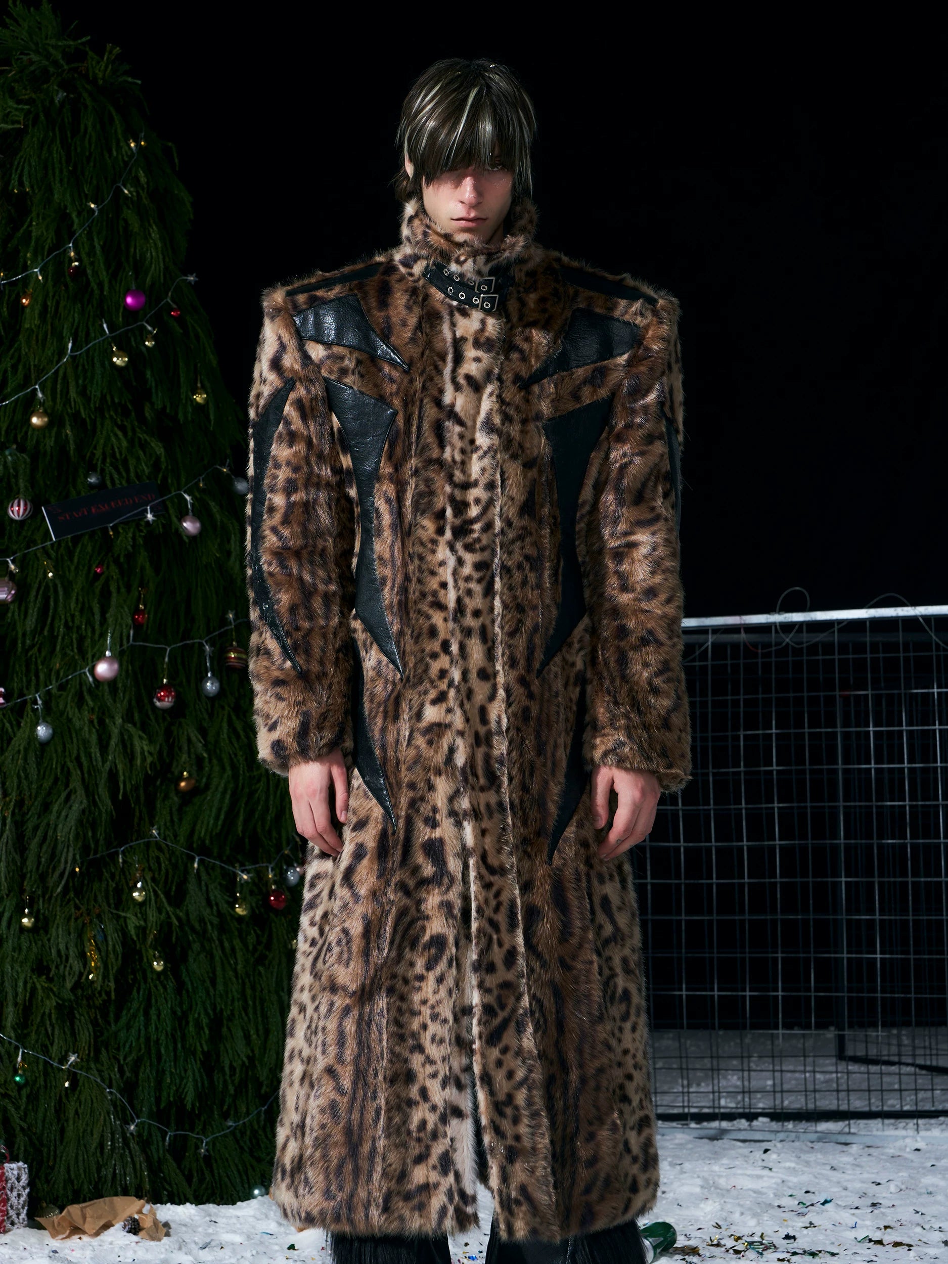 【26s Jan.】Leopard Print Eco-friendly Fur Long Coat