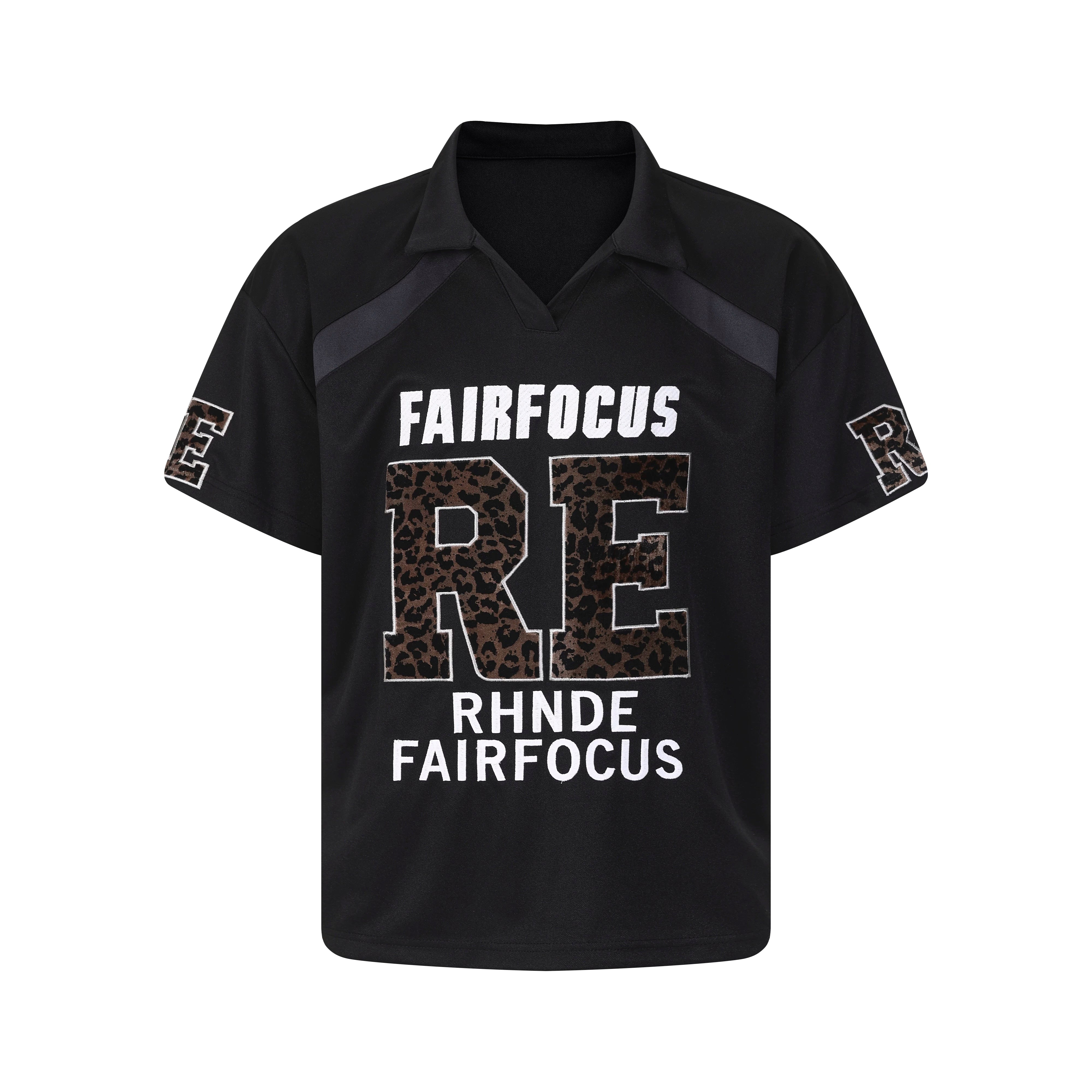 Leopard Embroidered Polo Jersey Tee