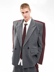 【25s Oct.】Vertical Striped Double-breasted Elegant Suit