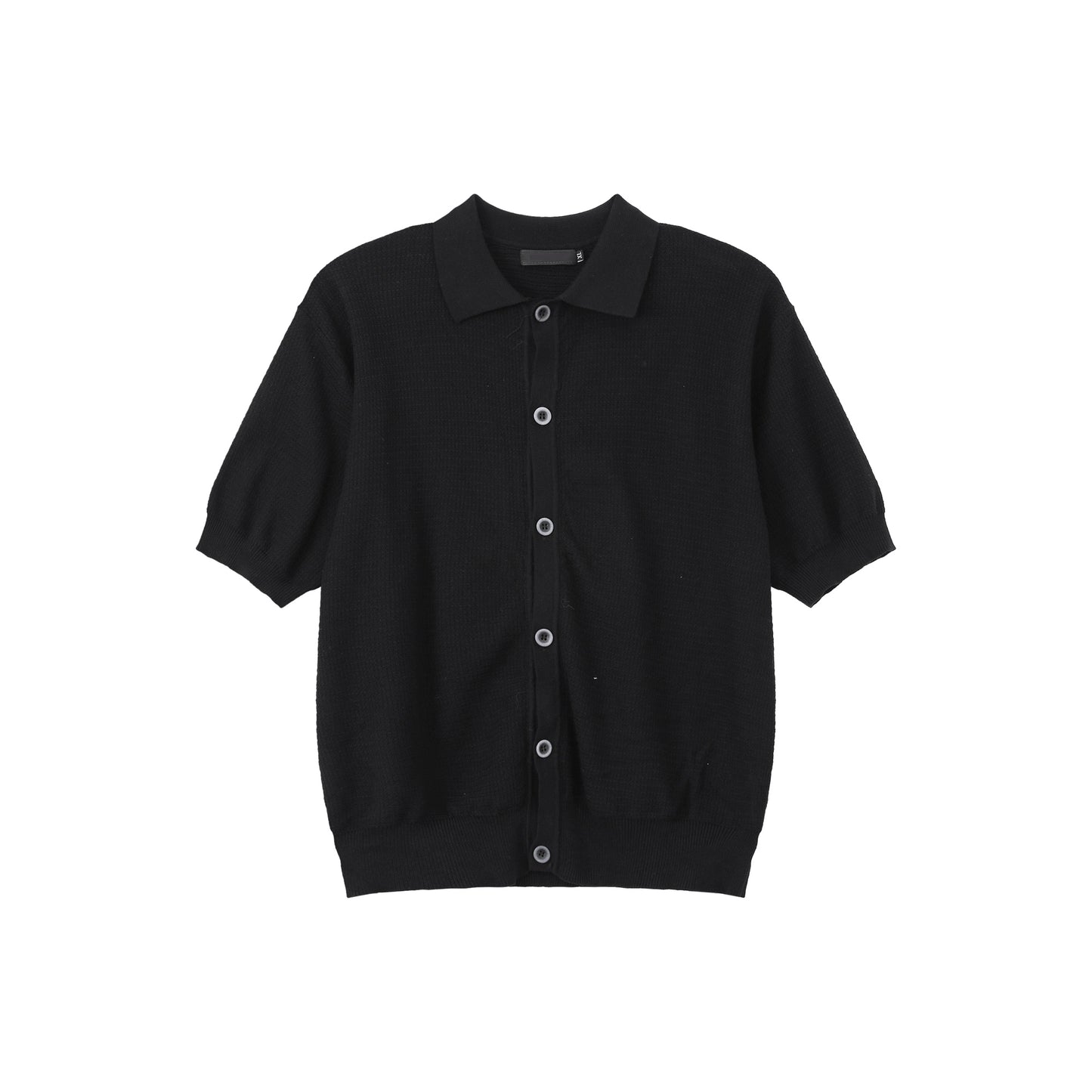 【25s Aug.】Vintage Lapel Button-Down Knitted T-Shirt
